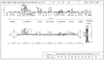 理瓶2頭灌裝壓蓋真空旋蓋貼標(biāo)噴碼及開(kāi)箱封箱打包生產(chǎn)線